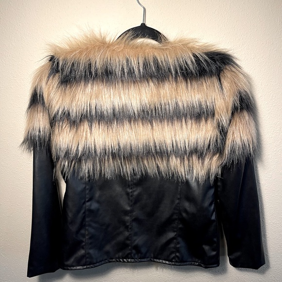 Raccoon Fur & Pleather Jacket - Picture 5 of 7